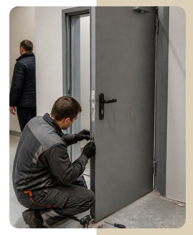 Ремонт противопожарной двери в Глазове по цене 6632 р. | Дверной